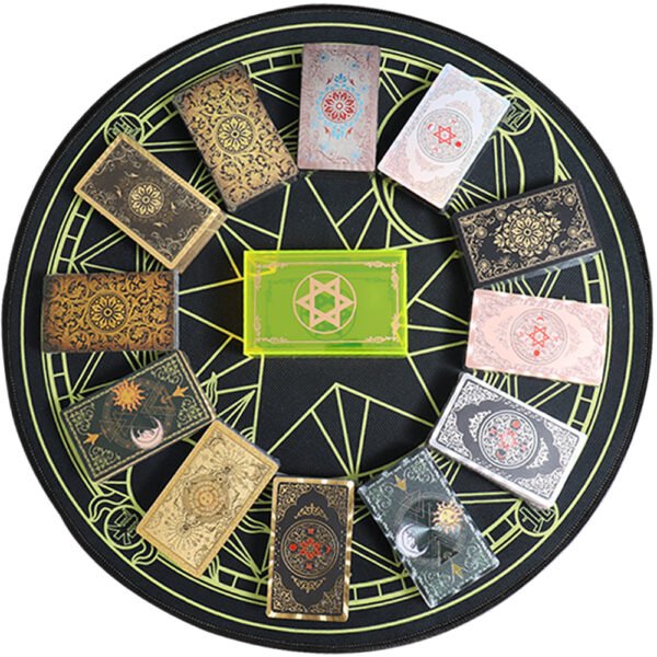 12 * 7cm Gold Foil Tarot Lemon Yellow Crystal Box Luxury Set Chess Board Game Waterproof and Wear-resistant Tape Manual