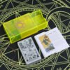 12 * 7cm Gold Foil Tarot Lemon Yellow Crystal Box Luxury Set Chess Board Game Waterproof and Wear-resistant Tape Manual