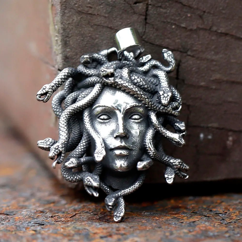 New 316L Stainless Steel Men's Medusa Pendant Necklace Vintage Snake Animal Accessories wicca