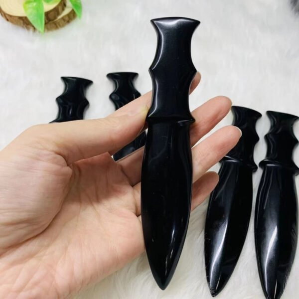 Obsidian Knife –  Black Obsidian Crystals