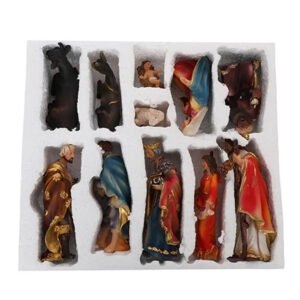 Nativity Scene Christmas Resin Figurines Of Holy Family Classic Christmas Nativity Figurine Set Collection Gifts Party Supplies