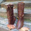 Gothic Steampunk Medieval Costume Men Knight Boots Viking PU Leather Warrior Women Cosplay Boot Carnival Party Shoes Prop