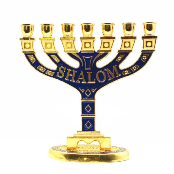 13cm Menorah Holder Candlestick Stand Jewish Chanukah Branches Candelabra Home Decoration Festival Decor