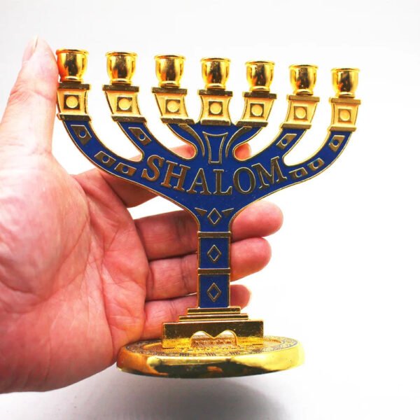 13cm Menorah Holder Candlestick Stand Jewish Chanukah Branches Candelabra Home Decoration Festival Decor