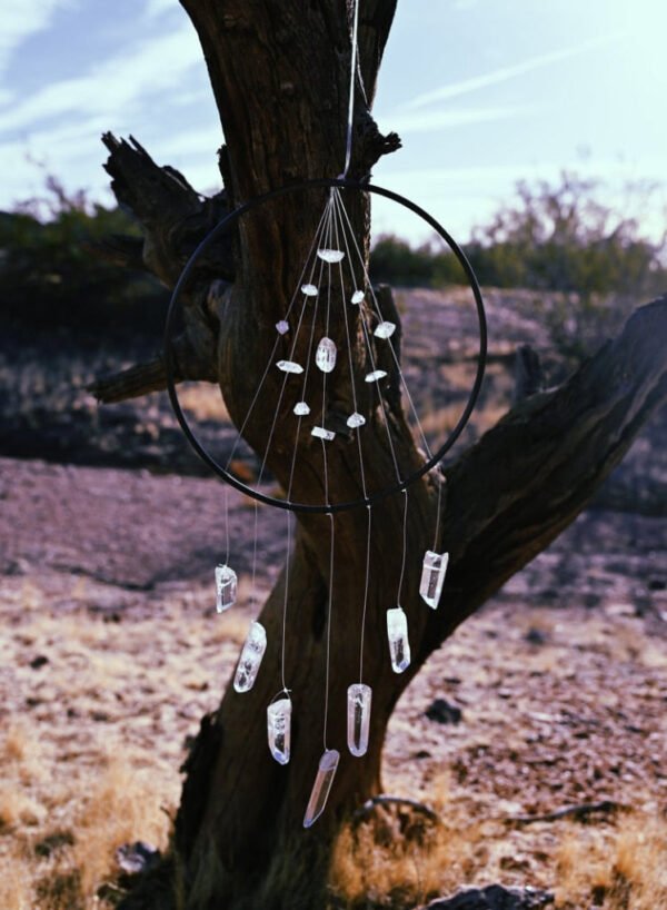 Raw Crystal Suncatcher Quartz  Dreamcatcher Healing Rose Quartz Gemstone   Wall Decor home decor