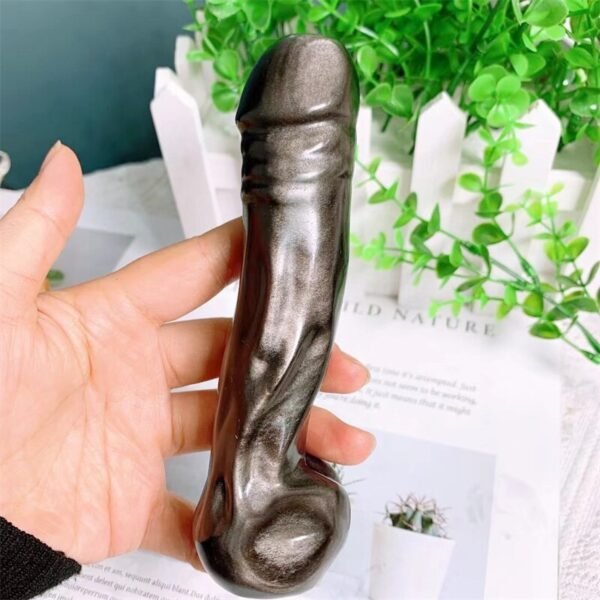 14.5cm Natural Gemstone Carving Penis Figurine Healing Crystal Carved Stone Fertility Amulet Home Decor Bachelorette Gifts 1pcs| |