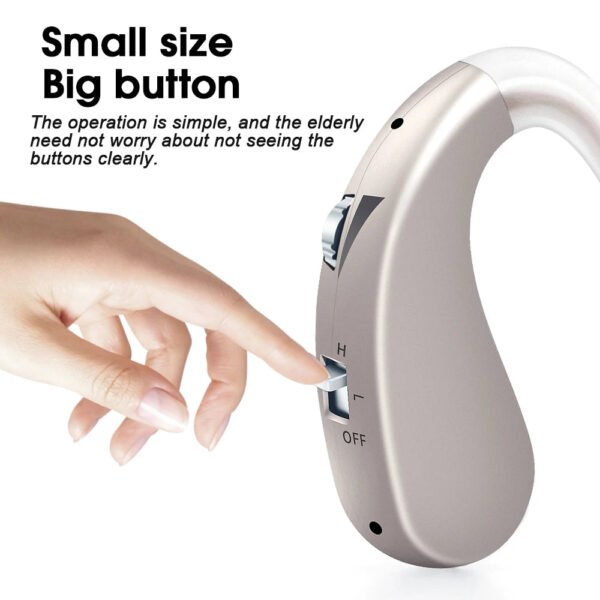 Digital Hearing Aids Rechargeable Hearing Aid High Power Sound Amplifier for Elderly behind the Ear Care One Click Adjustable