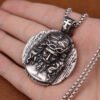 Stainless Steel Men's Shepherd Jesus Pendant Christian Jesus Necklace Amulets