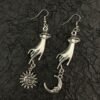 Pangan 15 styles of wicca earrings, moon, hand, sun, raw crystal, witch, skull, accessories, gifts