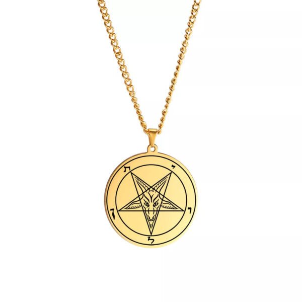 Men's Vintage Pentagram Baphomet GOAT Sigil Pendant Necklace Wiccan Jewelry Gift