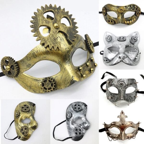 Steampunk Mask Phantom Masquerade Cosplay Ball Half Face Women Men Punk Costume Halloween Party Costume Props Decorate Accessory