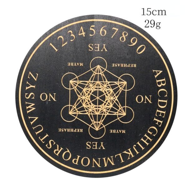 15cm Wood Black Round Witchcraft Altar Butterfly Board Meditation Cube Moon Phase Pendulum Game Magical Divination Planchette - Charms