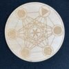 15cm Wood Round Altar Tile/Pad with Runes  Pentagram Chakras witchcraft supplies Divination mat wicca props Ornaments Board Game