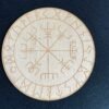 15cm Wood Round Altar Tile/Pad with Runes  Pentagram Chakras witchcraft supplies Divination mat wicca props Ornaments Board Game