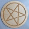 15cm Wood Round Altar Tile/Pad with viking compass ,Pentagram witchcraft supplies Divination mat wicca props Ornaments