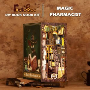 【HOT SALE/ the BEST GIFT/EXQUISITE Decorations/Magic Pharmacist】Cutebee DIY Book Nook Kit Miniature House Magic Pharmacist Gift Ideas Bookshelf Insert for Birthday Gift with Cover