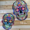 Sugar Skull Wind Spinner for Day of the Dead Outdoor Garden Yard Hanging Ornament Decoration