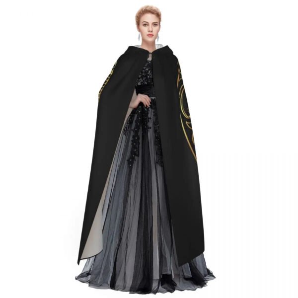Spirit Talking Board Hooded Cloak Polyester Unisex Witch Cape Costume Accessory