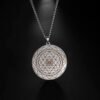 Sri Yantra Mandala Sacred Geometry Pendant Necklace Chakra Energy Necklace Meditation Spiritual Jewelry Stainless Steel