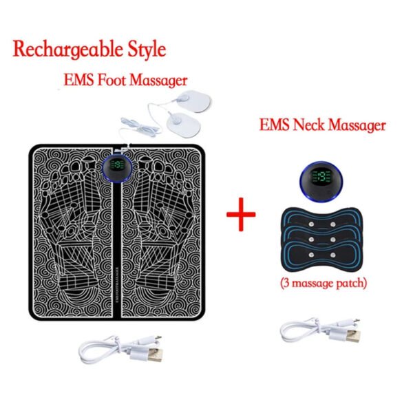 Smart Electric Foot Massager Pad Foldable EMS Muscle Stimulation Massage Mat Improve Blood Circulation Relief Pain Relax Feet