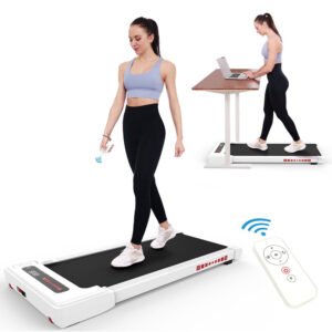 18e4e924406759de76b3b2e365e0cd05 Walking Pad Treadmill under Desk, White 2.25HP Portable Mini Treadmill W/ Remote Control