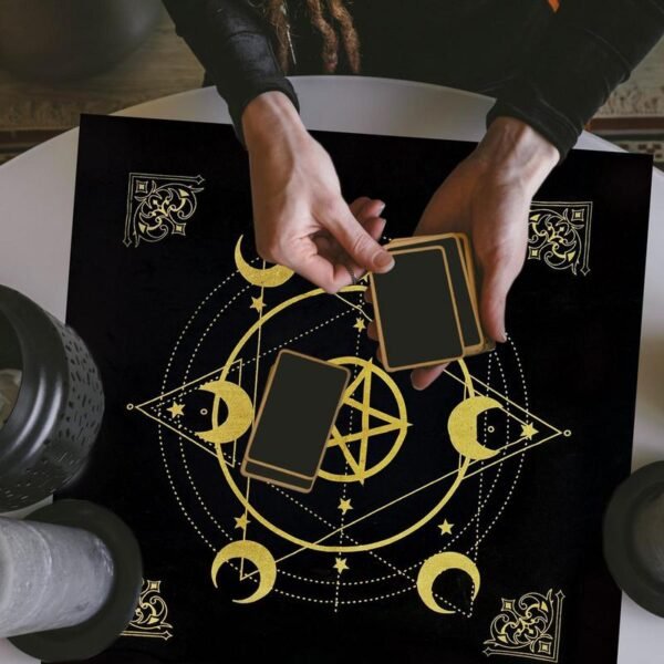 19.29x19.29in Tarot Cards Altar Tablecloth Velvet Square Divination Wicca Tapestry Witchy Aesthetic Embroidery Silk Touch Decor| |