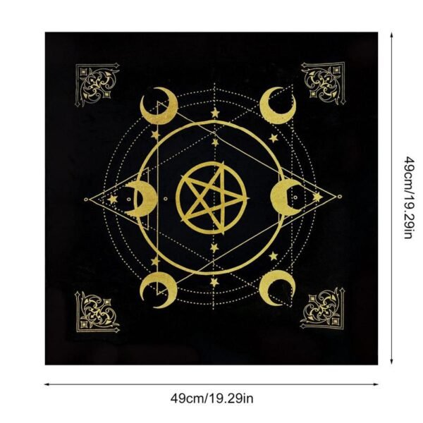 19.29x19.29in Tarot Cards Altar Tablecloth Velvet Square Divination Wicca Tapestry Witchy Aesthetic Embroidery Silk Touch Decor| |