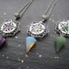 White Purple or Green Witch Necklace, Pagan Necklace, Witch Necklace, Wicca Necklace, Pentacle Jewelry, Pagan, Wicca, Pentagram