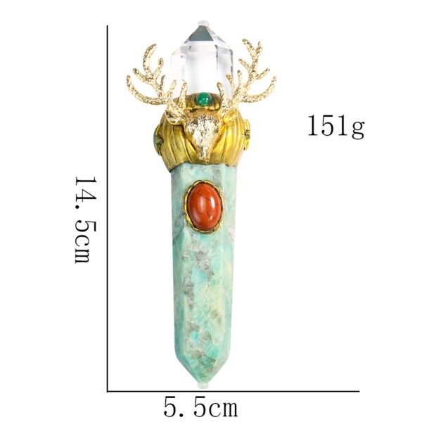 1PC Crystal Scepter Chakra Natural Quartz Crystal Point Magic Wand Stick Wicca Accessories Altar Decor Ritual Cosplay Props Gift