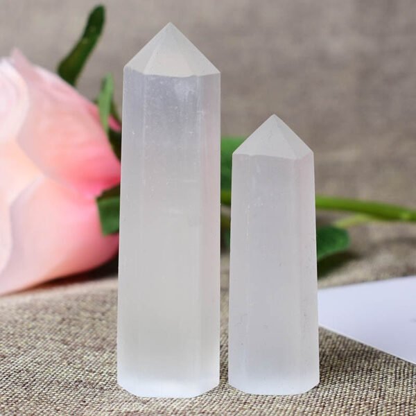 Selenite Tower Healing Stone for Meditation Crystal Healing Wand Selenite | Selenite Crystal Meditation | Selenite Tower Benefits Stones
