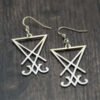 1Pair Handmade Lucifer Sigil Pendant Earring Charm Earring Geometric Personal Gift For Women