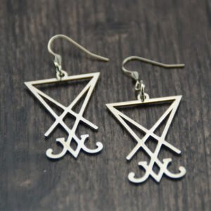 1Pair Handmade Lucifer Sigil Pendant Earring Charm Earring Geometric Personal Gift For Women