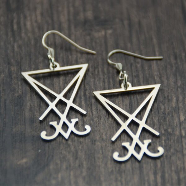 1Pair Handmade Lucifer Sigil Pendant Earring Charm Earring Geometric Personal Gift For Women