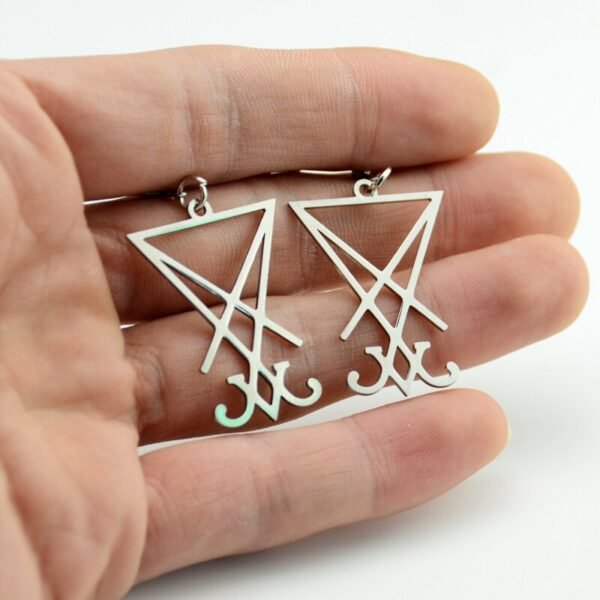 1Pair Handmade Lucifer Sigil Pendant Earring Charm Earring Geometric Personal Gift For Women