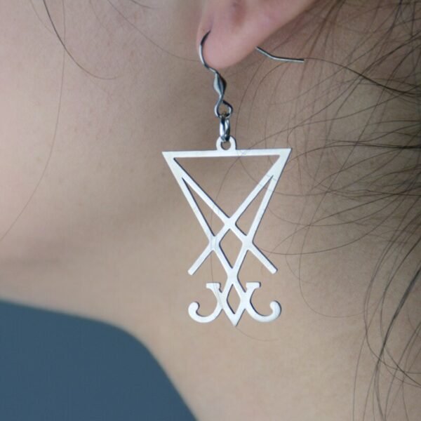 1Pair Handmade Lucifer Sigil Pendant Earring Charm Earring Geometric Personal Gift For Women