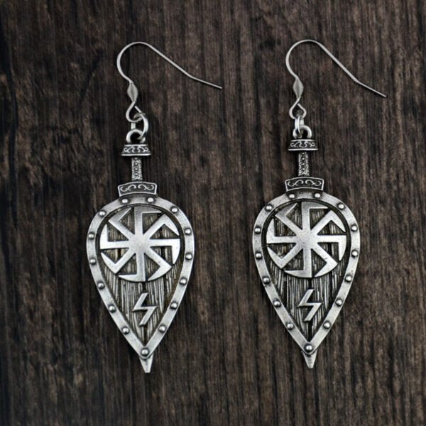 1Pair Handmade Viking Slavic Shield Earring Amulet Earring Viking Jewelry For Women