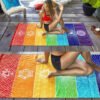Rainbow Chakra Yoga Mat Sunscreen Shawl Hippy Boho Gypsy