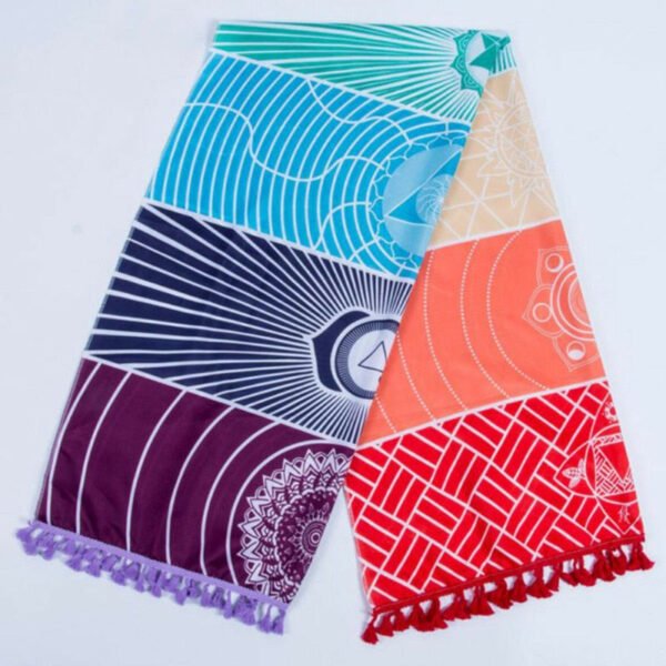 Rainbow Chakra Yoga Mat Sunscreen Shawl Hippy Boho Gypsy