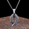 Genuine 925 Sterling Silver Raven Wings Pendant Handcrafted Viking Jewelry Gifts