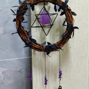 Amythest Witches Charm Bells/ Green Witches Bells/ Clears Negativity/ Attracts Positive Energy for Protection,Occult Decor,Pagan
