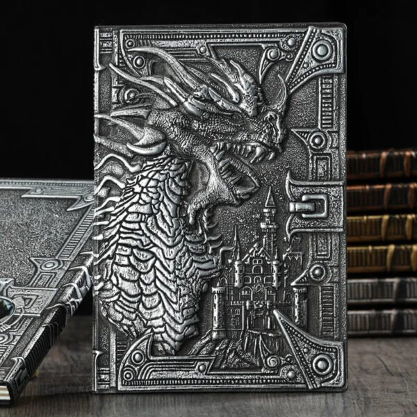 3D Three-dimensional Dragon A5 Notebook European Retro Thickened Pu Embossed Notepad Diary Business Gift Office Supplies