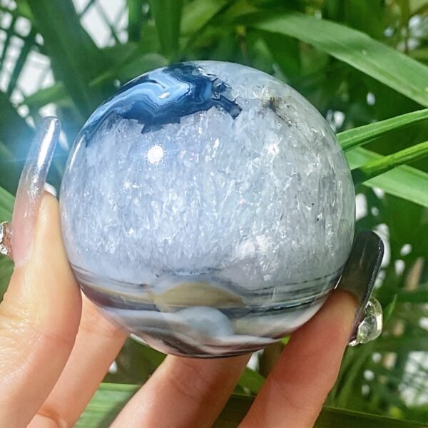 Black silk agate ball Home decoration