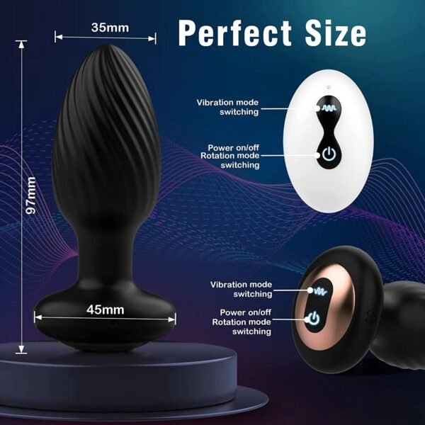 360 Rotation Vibrating Anal Plug 7 Speeds Remote Control Butt Plug Vibrator Prostate Massage Buttplug Sex Toys For Men Women