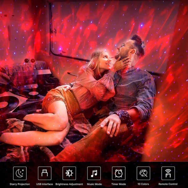 Galaxy Projector Galaxy Light, 4 in 1 LED Galaxy Projector 20 Lighting Effects Night Light Projector/ White Noise Star Projector Galaxy Light Bluetooth Music Speaker & Remote Control & Timer