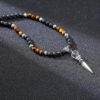 TIBETAN BUDDHIST PHURBA KILAYA THE MAGIC DAGGER WITHTIGER’S EYE LAVA STONE NECKLACE FOR MEN JEWELRY