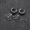 Satanic Earrings:Brimstone Satanic Cross Earring -Church of Satan Earrings