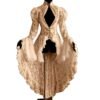 Women Vintage Lace Victorian Dress Long Flare Sleeve Gothic Long Tail Pleated Hollow Out Dresses Halloween Retro Cosplay Dress