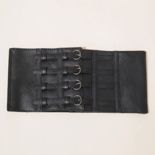 Retro four Buckles Fashion Raist Decorative Women's Wide Elastic Girdle Appear Slim Wear outside Waistband Corset For Ladies