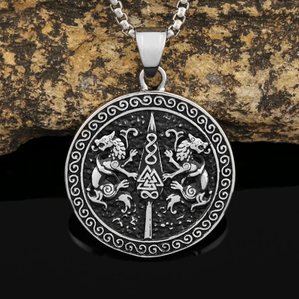 Retro Nordic Viking Celtic Knot Pendant Chain Trendy Stainless Steel Necklace Amulet