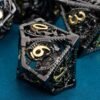 DND Metal Dice Set Dungeon and Dragon Gifts Hollow D&D Dice Set RPG Large Polyhedral Dice Role Playing Dice D20 D12 D8 D6